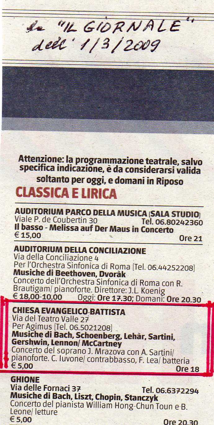 1 marzo 2009